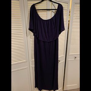 Bluetime Off The Shoulder Maxi Dress with Pockets